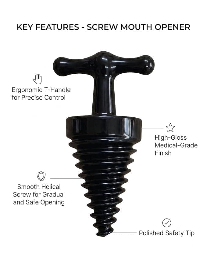 SORATH Screw Mouth Opener Tool for Jaw Exercise & Oral Stretching | T Handle Mouth Opening Device for Facial Muscle Training, Jawline Exercise & Daily Oral Care (Black, Pack of 1) view 3