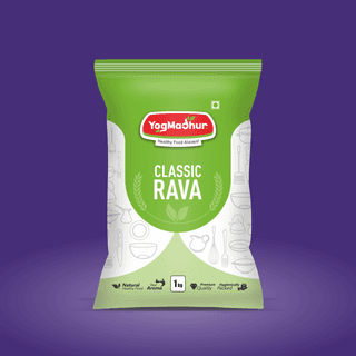 YogMashur Classic Rava | Green | 1kg | Premium Quality, Hygienically Packed | Daily Cooking