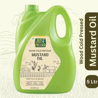 JustPressed Mustard Cold Pressed Oil | 100% Pure Mustard Oil | Unrefined & Zero Additives |5000 ML