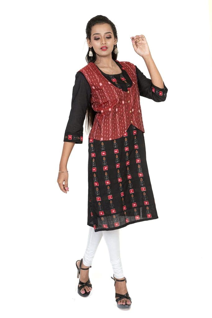 GHL � GUENDICHA HAAT LLP Sambalpuri Certified Handloom Women's Pure Cotton Jacket view 3
