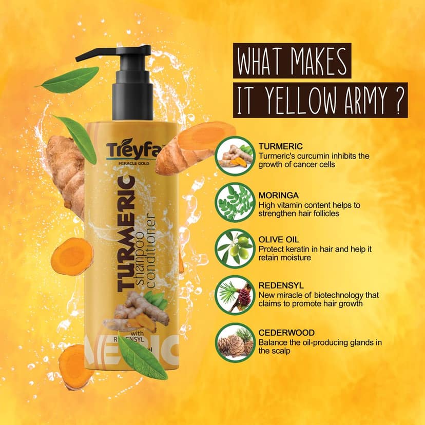 TREYFA Turmeric shampoo & conditioner for hair growth & Anti-hair Fall | All Hair Types (100 ml) view 3