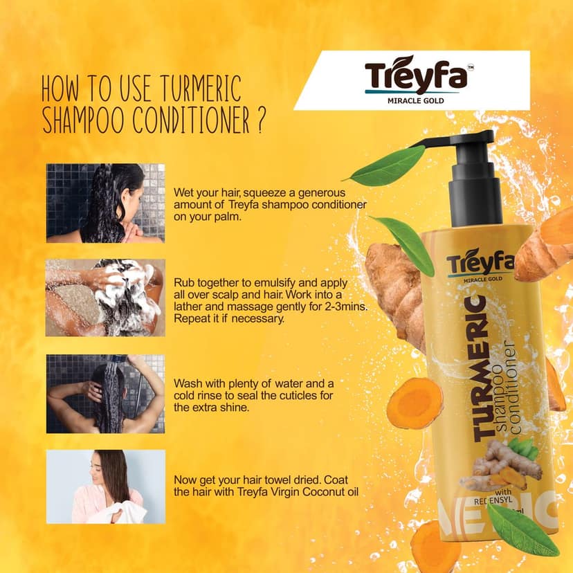 TREYFA Turmeric shampoo & conditioner for hair growth & Anti-hair Fall | All Hair Types (100 ml) view 4