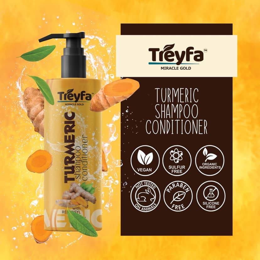TREYFA Turmeric shampoo & conditioner for hair growth & Anti-hair Fall | All Hair Types (100 ml) view 5