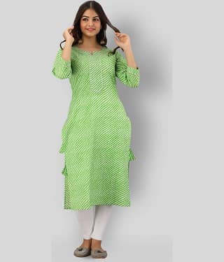 FABRR - Yellow Cotton Women's Straight Kurti ( Pack of 1 )