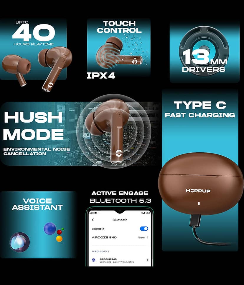 HOPPUP AirDoze S40 In Ear TWS Brown view 2