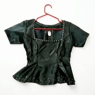 Bottle Green Embellished Blouse