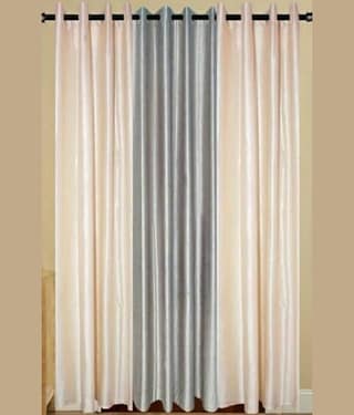 BELLA TRUE Solid SemiTransparent Eyelet Curtain 5 ft ( Pack of 3 ) Multicolor