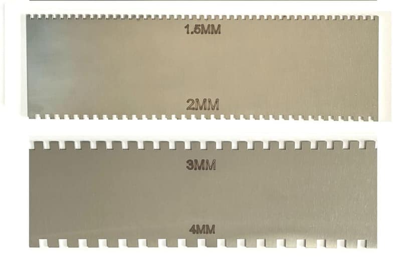 MD Style Square Notch Metal Trowel Fix Thickness for Flexible Resin Spreader Set, Reusable Trowel Scrapers for Epoxy, Fillers, Putty,Spackling Paste