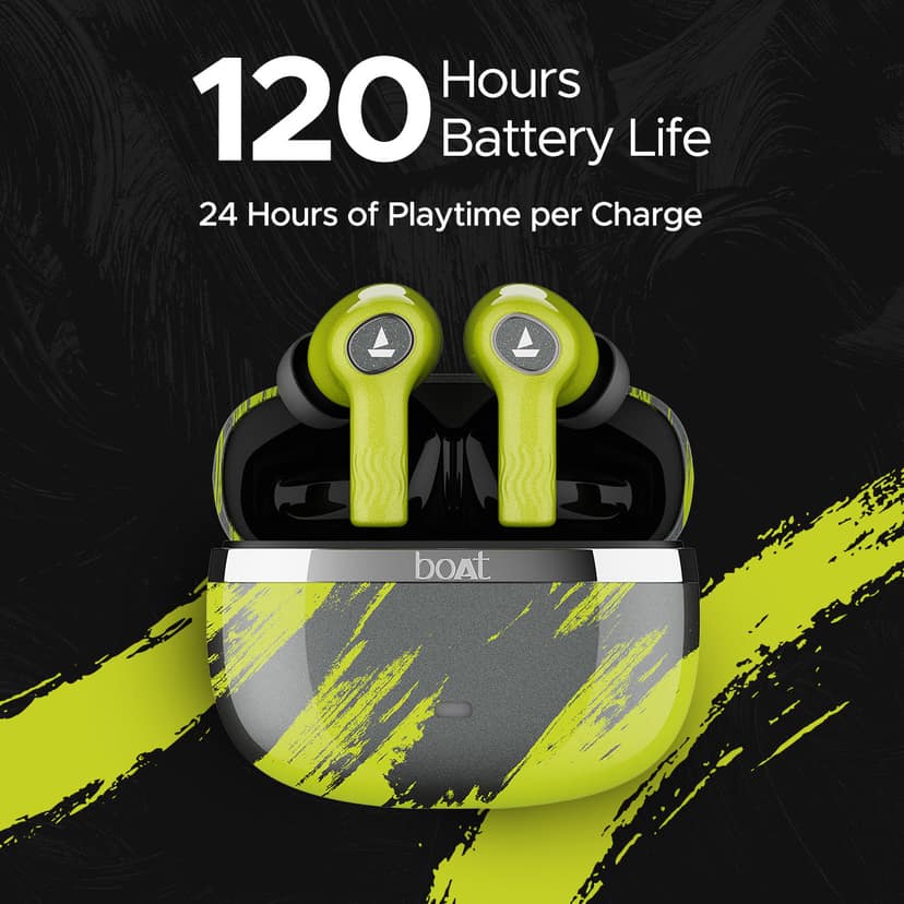 boAt Nirvana ION ANC Limited Edition | Bluetooth Earbuds with Active Noise Cancellation, ENx™ Technology, 120 Hours Playback, BEAST™ Mode Green Grove view 2