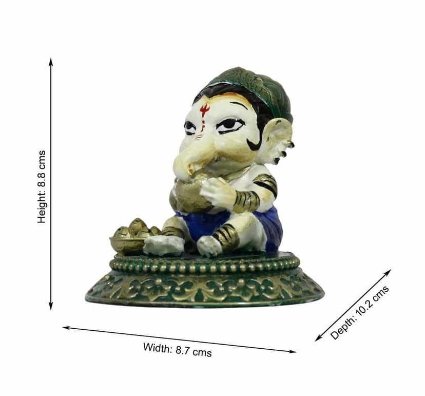 COPPERHOARD Laddu Ganesh Blessing Ganesha with Stand for Home Temple view 2