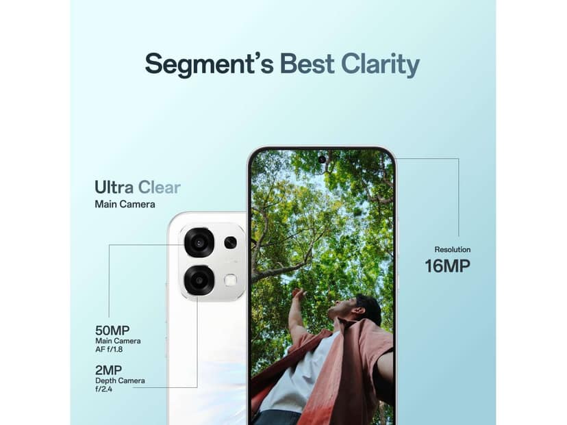 Oppo F33 5G Smartphone, 6GB RAM, 128GB Storage - Pearl White view 2