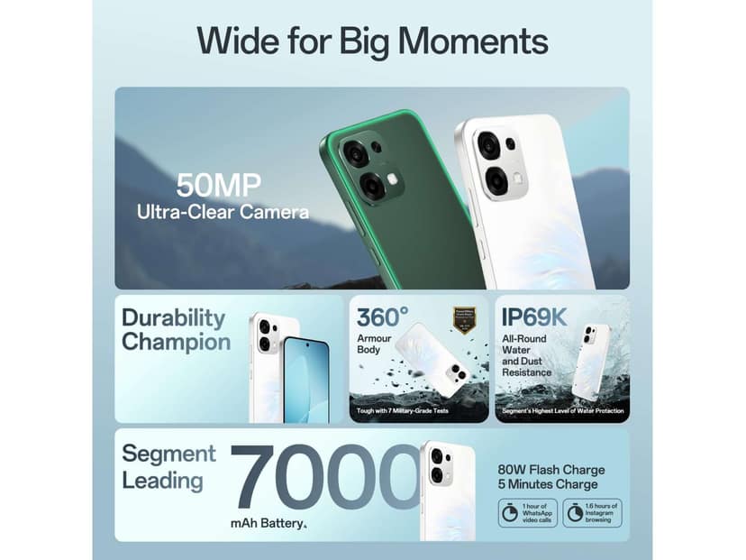 Oppo F33 5G Smartphone, 6GB RAM, 128GB Storage - Pearl White view 4