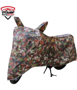 AutoRetail - Jungle Dust Proof Two Wheeler Polyster Cover With (Mirror Pocket) for Scooty Pep + ( Pack of 1 )