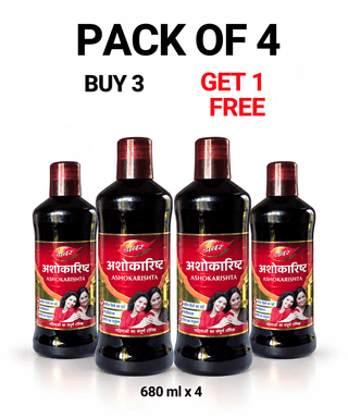 Dabur Ashokarishta 680 ml - Pack of 4 (Buy 3 Get 1 Free)