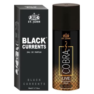 ST-JOHN Cobra Deodrant Live 150 ml & Cobra Black Current 50ml Perfume Combo Gift Pack Perfume Body Spray - For Men & Women (200 ml, Pack of 2)