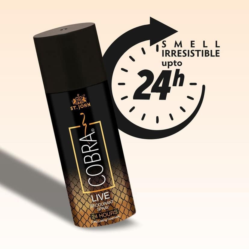 ST-JOHN Cobra Deodrant Live 150 ml & Cobra Black Current 50ml Perfume Combo Gift Pack Perfume Body Spray - For Men & Women (200 ml, Pack of 2) view 4