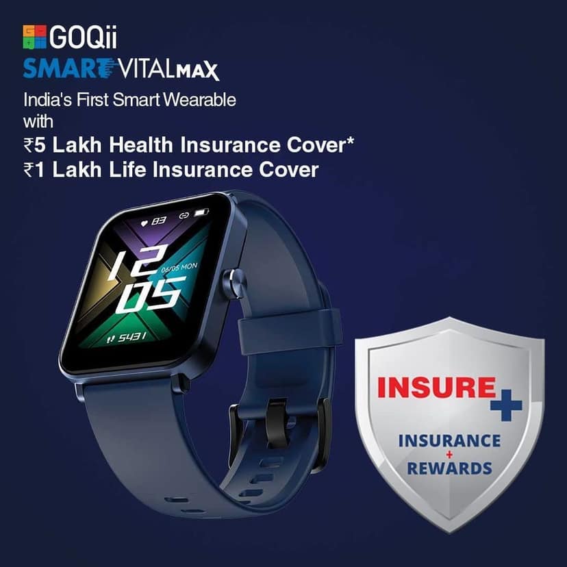 GOQii Newly Launched Smart Vital MAX HD Display Smart Watch with 5 lakhs Health Insurance & 1 lakh Life Insurance with SpO2, & Free 3 Months Personal Coaching view 9