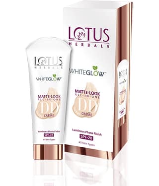 Lotus Herbals Whiteglow Matte Look All In One Dd Cream , Pink Beige , Spf 20 , All Skin Types , 50G