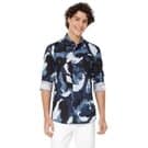 Mufti Navy Floral Print Shirt