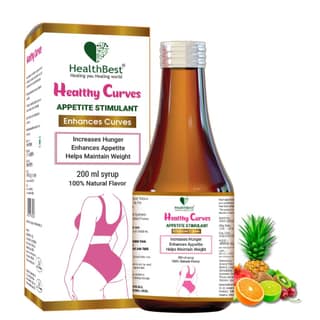 HealthBest Healthy Curves Weight Gain Syrup for Women & Girls - 200ml - Enhance Curves & Body Shape - Boost Appetite, Digestive Metabolism & Energy Tonic - Pineapple Flavor