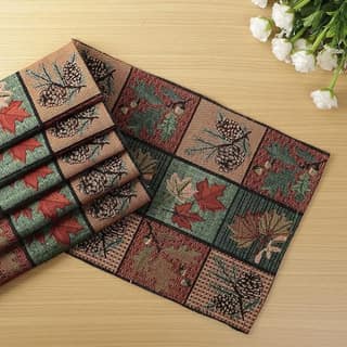 Autumn Leaves and Pinecones Table Runner