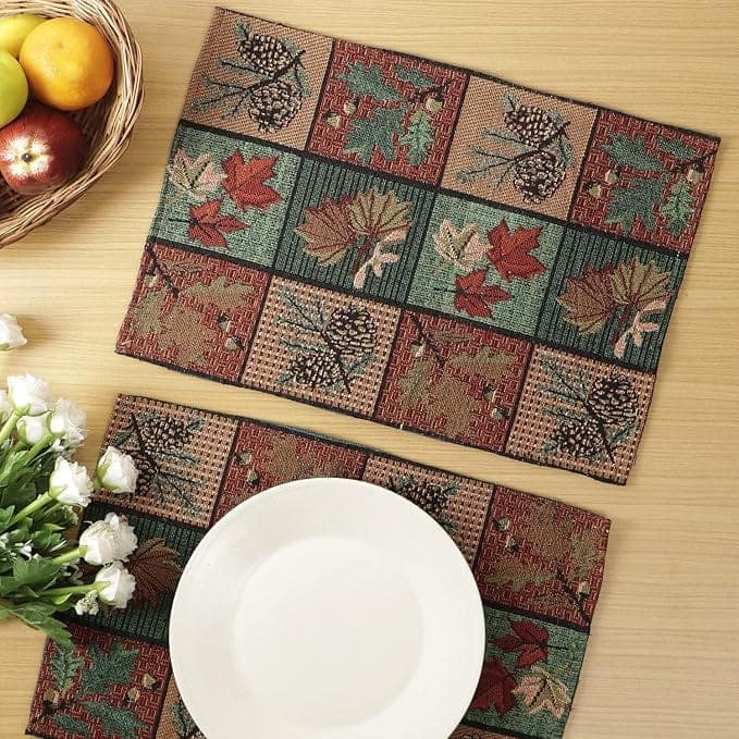 Autumn Leaves and Pinecones Table Runner view 2