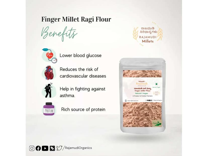 Rajamudi Organics Finger Millet Flour - 500 Gram view 2