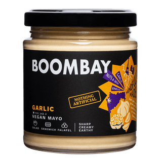 BOOMBAY Garlic Vegan Mayo - Use as a Salad Dressing, Spread on Bread or Toast, Dip for Falafel, 190 gm