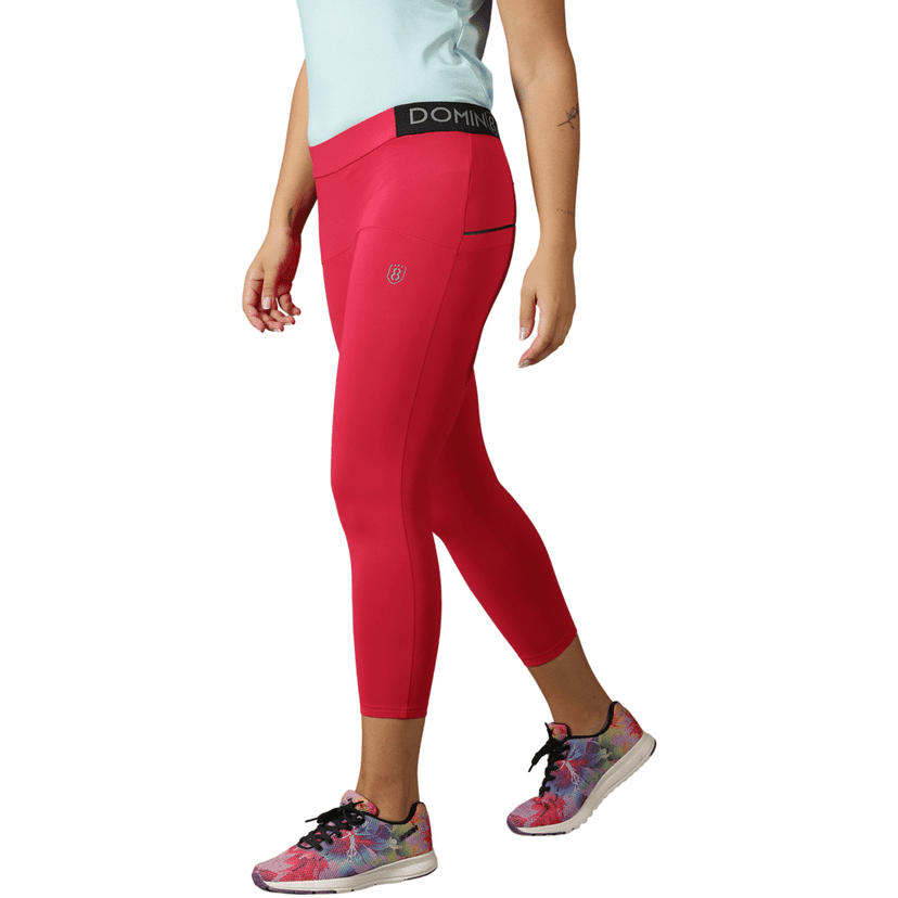DOMIN8 Women's Elastic waist Slim fit training Tights with Zipper pocket view 6