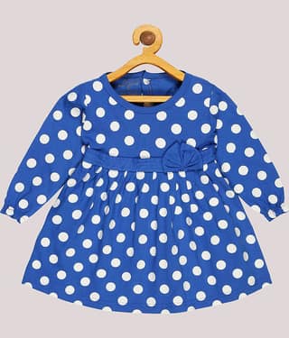 Babeezworld Cotton Frock For Girls ( Pack of 1 , Blue )