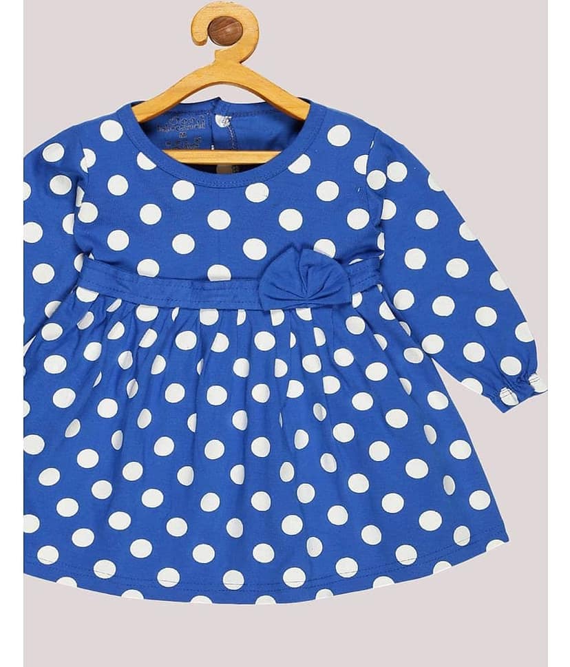 Babeezworld Cotton Frock For Girls ( Pack of 1 , Blue ) view 2