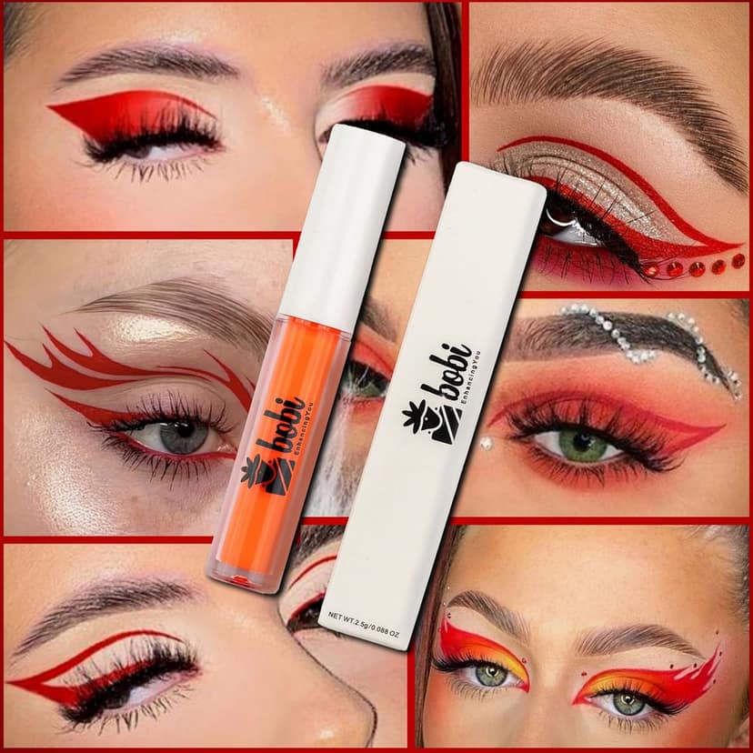 B.O.B.I Red Neon Eyeliner Long-Lasting, Waterproof, Smudge Proof, and Vibrant. Add Glamour to Your Eyes with Shimmering Effects view 4