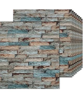 SWIPENBUY PACK OF 3 Wallpaper for Walls 3D Wall Stickers Self Adhesive PE Foam Brick Design Wallpaper for Wall Decor Home, Hotel,Living Room, Bedroom Cafe Wooden