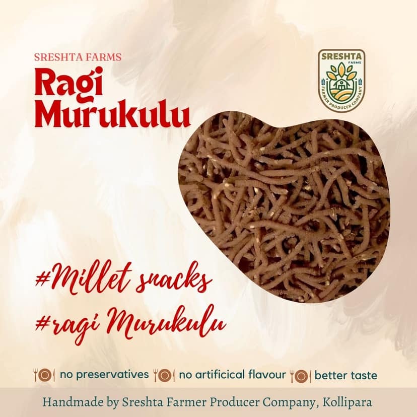 Sreshta Farms Crispy Murukulu Healthy South Indian Snack Ragi
