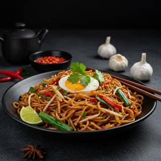 Egg Singapore Noodles