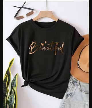 ELBATROSS Women Cotton Blend Printed Oversized Fit Round Neck T-Shirt ( White )
