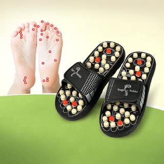 Acupressure Magnetic Blood Circulation Relief -Spring Relaxer Natural Leg Foot Massager Slippers Massager (Multicolor)