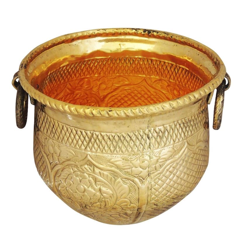 Brass Planter Pot ? Classic Gamla for Home Decoration, Height : 14 Inch (FMAS615 B) view 2