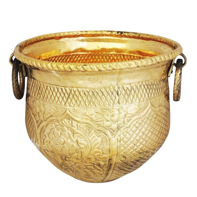 Brass Planter Pot ? Classic Gamla for Home Decoration, Height : 14 Inch (FMAS615 B) view 3