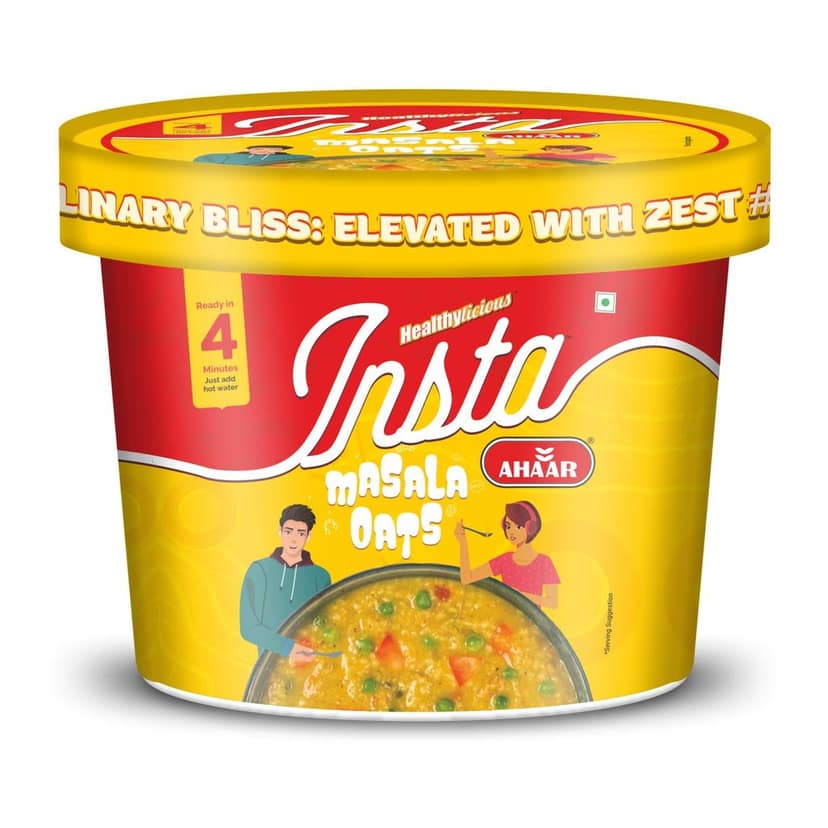 Insta Ahaar Masala Oats - Cup 55g | Ready-to-Eat | Instant Snack view 9
