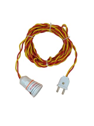 INDRICO 2 Pin Blub Holder with Plug Flexible Cable Wire for Lamp Hanging for Home Wall D?cor, Diwali Christmas Decoration Multi Color PVC