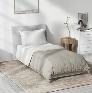 DDECOR - Creme Collection 100% Cotton Plains And Textures Pattern MPOL Single Quilt|152 CM X 229 CM| - Grey