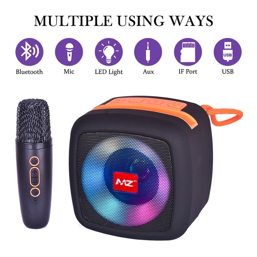 MZ Speaker with Mic | Portable Bluetooth Speaker | Speaker for Kids & Adults | Speaker With Mic | Speaker With Microphone | Bluetooth Speaker | Best Bluetooth Speaker | Portable Speaker view 4