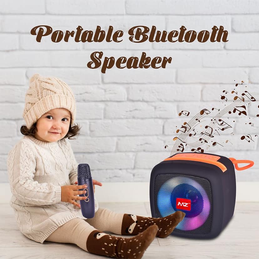 MZ Speaker with Mic | Portable Bluetooth Speaker | Speaker for Kids & Adults | Speaker With Mic | Speaker With Microphone | Bluetooth Speaker | Best Bluetooth Speaker | Portable Speaker view 5