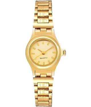Viser Gold Metal Analog Womens Watch