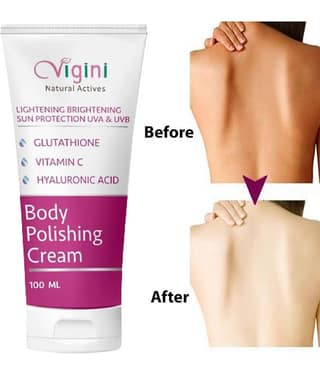 Vigini Skin Whitening Body Polishing Lightening Sunscreen Cream Kozi@care Glow D Tan Goree Day & Night Under Arms Face Serum SPF 30 Cream 100 gm