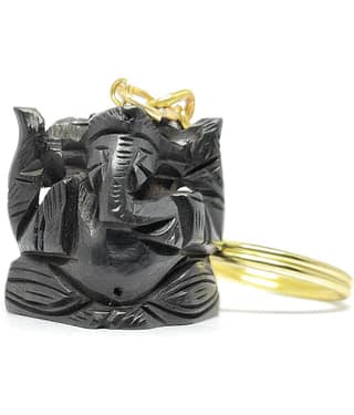 YASH GEMS Black Wood Keychain - Pack of 1