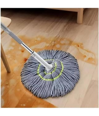 Theos Microfiber Twist Mop for Floor Cleaning, Squeeze Twist Mop Stick, Durable Dust Easy to Use Floor Cleaner, Effective for Hardwood, Tile, and Laminate