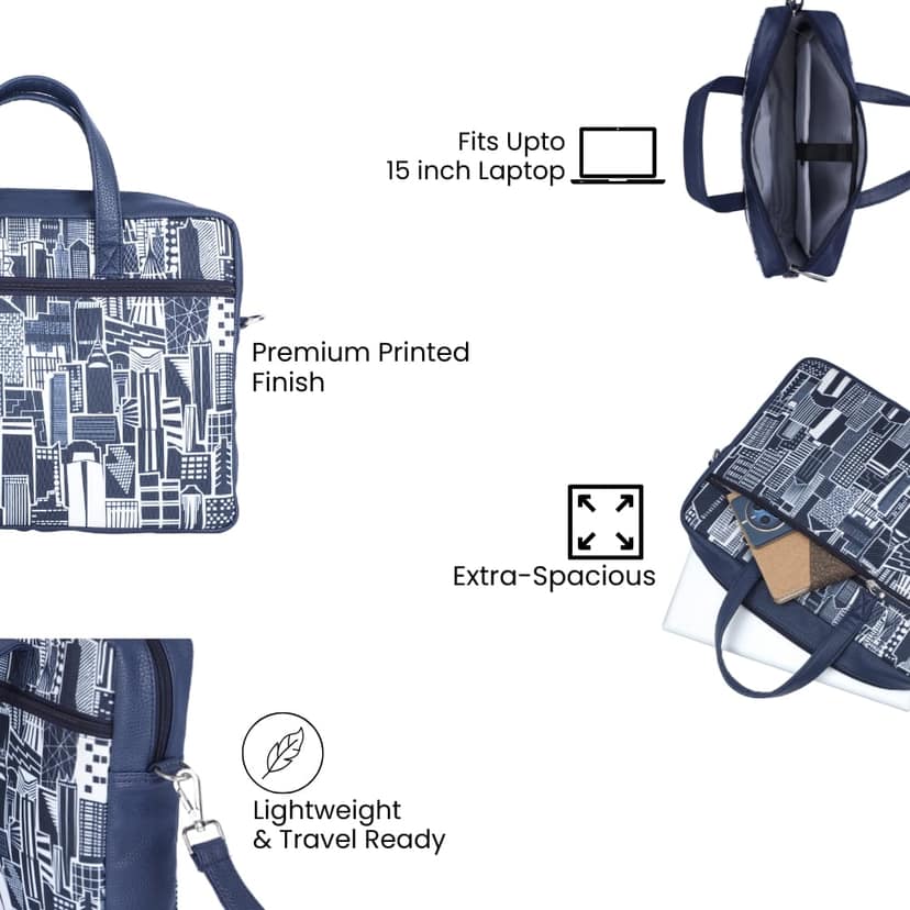 WOTM Laptop Bag Leather | Messenger Bag for Men & Women | Office Bag with Adjustable Strap | Laptop Side Bag for Office Use | Stylish leather Bag view 5