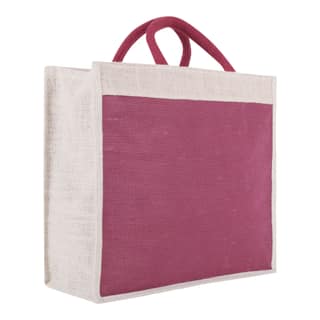 Raiganj Crafts : Jute Totes Bags for Women & Men Shopping Tote Bag Grocery bags Travel Bag / Bag for Shopping/Tiffin/Picnic/Grocery/Gym Hand Bag with Zip and Jute Handle